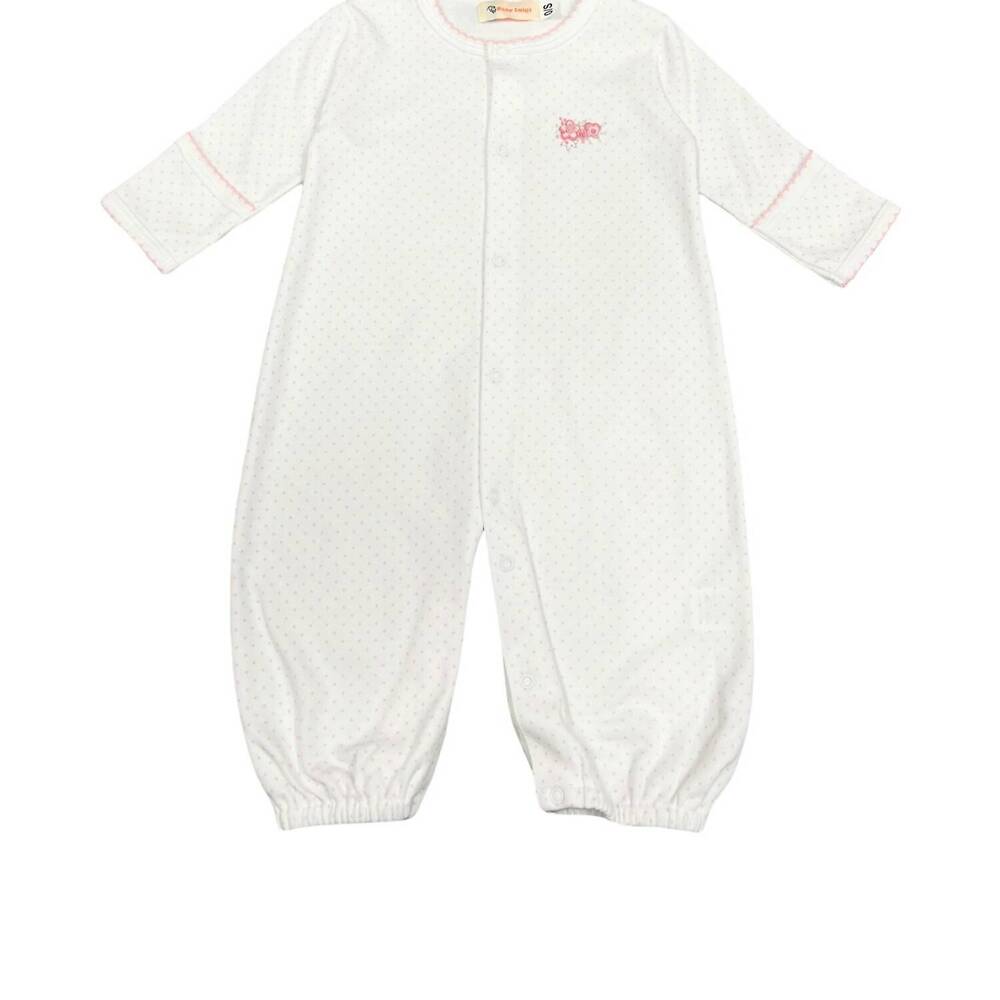 NEW LUIGI KIDS kid's converter gown in pink flowers on baby pink dot